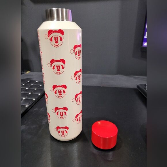 Walt Disney World Mickey Santa Starbucks Stainless Steel Water Bottle Glitter - Picture 6 of 8